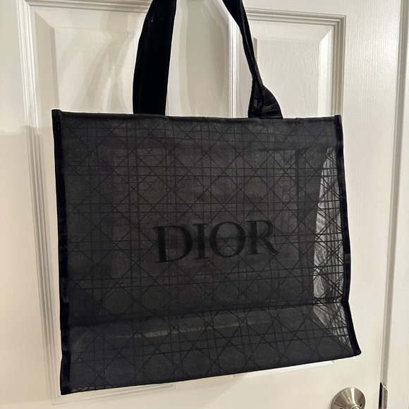 NEW Dior VIP gift Black Geometric Mesh Tote - Picture 2 of 7